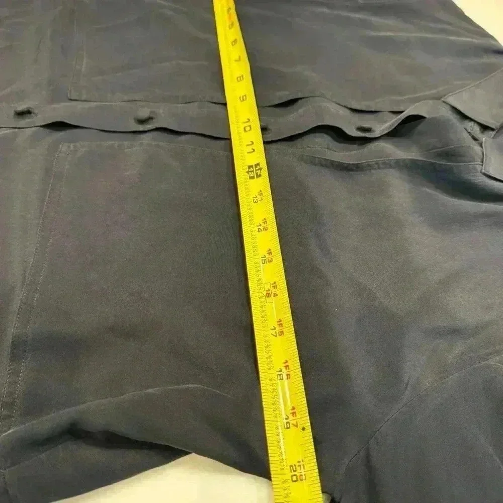 Vintage Silk Studio by Claude Bennett black long sleeve button up blouse size 10 - Picture 6 of 9